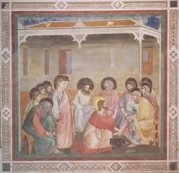 Christus wäscht die Füße der Jünger, ca. 1305 (vor der Restaurierung)